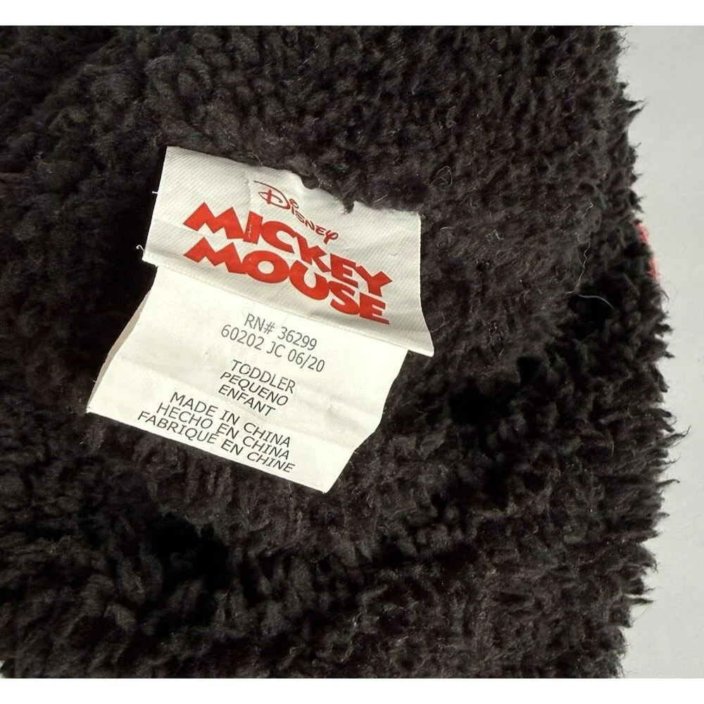 Toddler Disney Mickey Mouse Winter Beanie Hat Knit Pom Pom Ears Flaps Sz 2T-5T